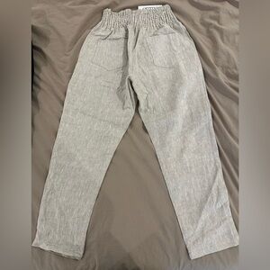 Emme Everyday Transitional Maternity Smocked Linen Pant size XS natural color